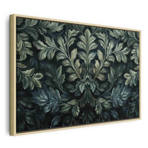 Quadro - Dark Green Victorian Leaves: Botanical Carved Composition