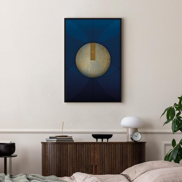 Quadro - In the Shadow of Classic Blue (1-part) - Golden Circle in Abstraction