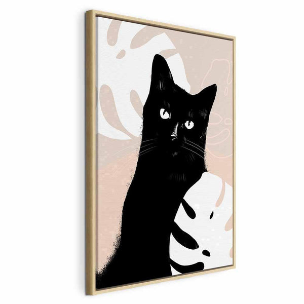 Quadro - Cat in Monsteras (1 Part) Vertical