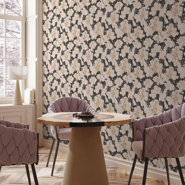 Tappezzeria murale - White and beige hares