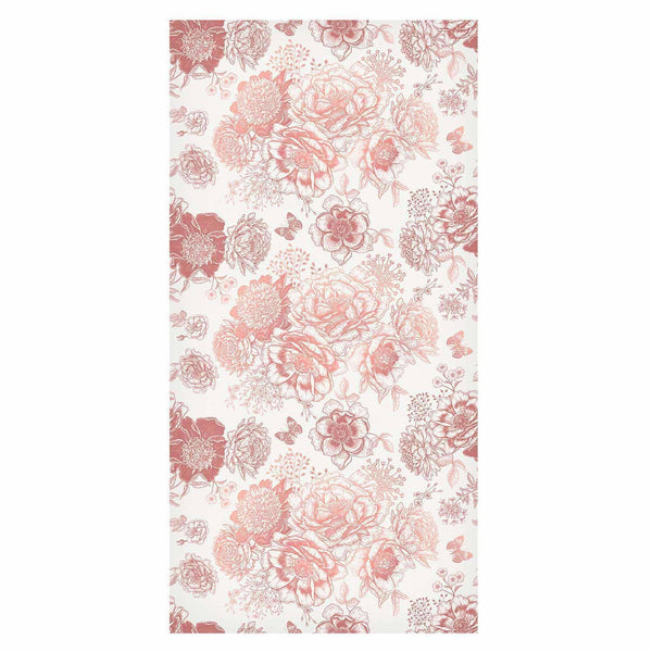 Tappezzeria murale - Pink flowers on white background