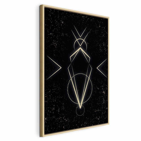 Quadro - Symmetry of Shapes (1-part) - Graphic Motif in Black Shade