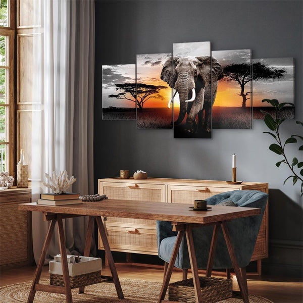 Quadro - Elephant at Sunset