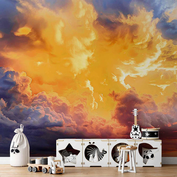 Carta da parati - Beautiful Sunset - Clouds in Warm Shades