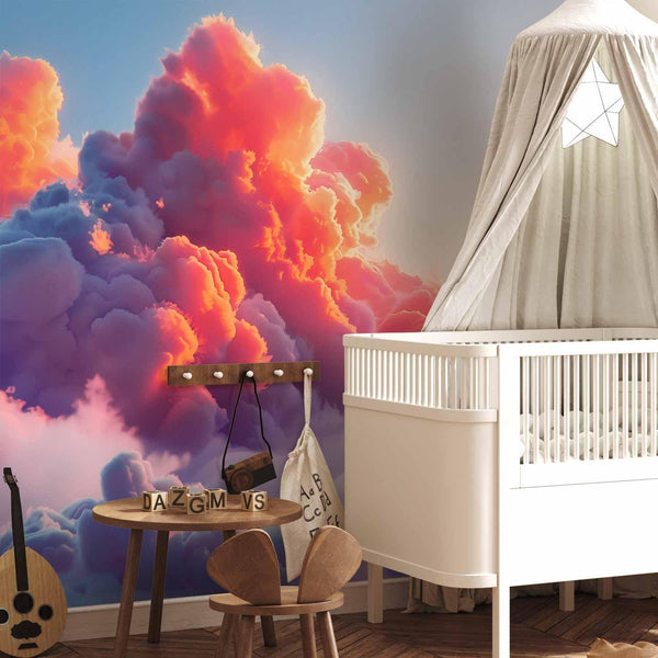 Carta da parati - Twilight Spectacle: Clouds in Shades of Pink and Violet