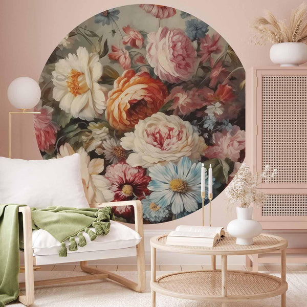 Carta da parati rotonda - The scent of garden flowers