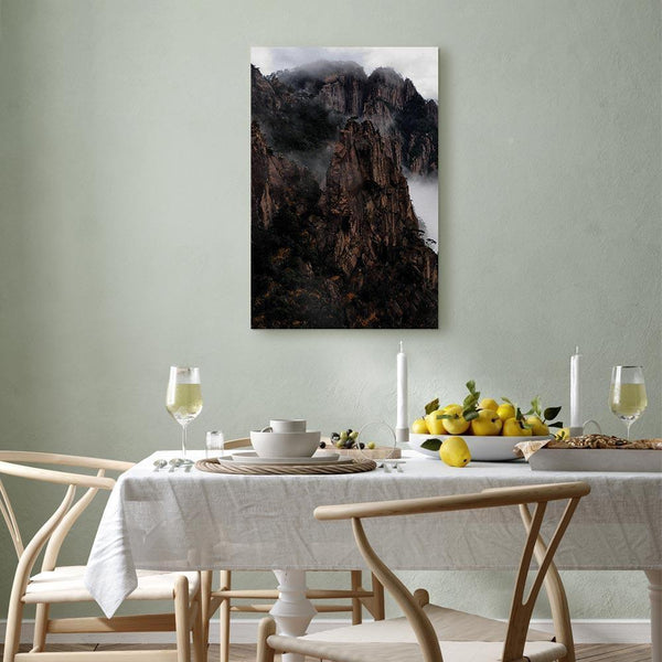 Quadro - Heart of Mountain Landscape (1-part) - Clouds Amid Rocks