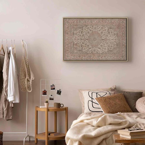 Quadro - Sand carpet - worn Persian carpet with rich decorative motifs