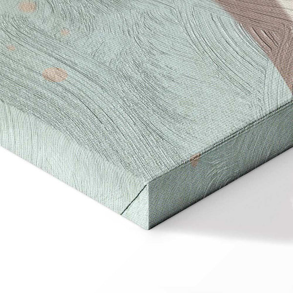 Quadro - Cloudy Night Sky - Moons in Brown and Beige Hues Among Clouds and Numerous Little Stars on a Light Background
