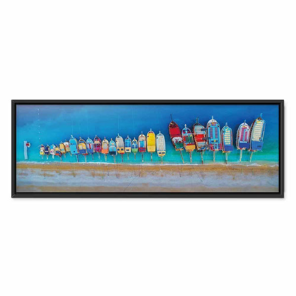Quadro - Colourful Boats (1 Part) Narrow