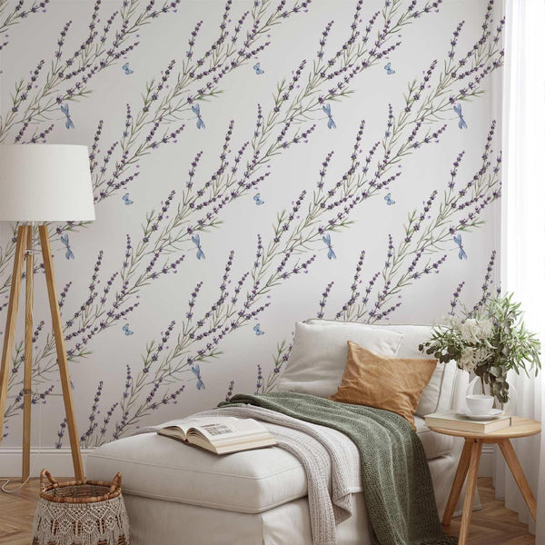 Tappezzeria murale - Butterflies Among the Lavender