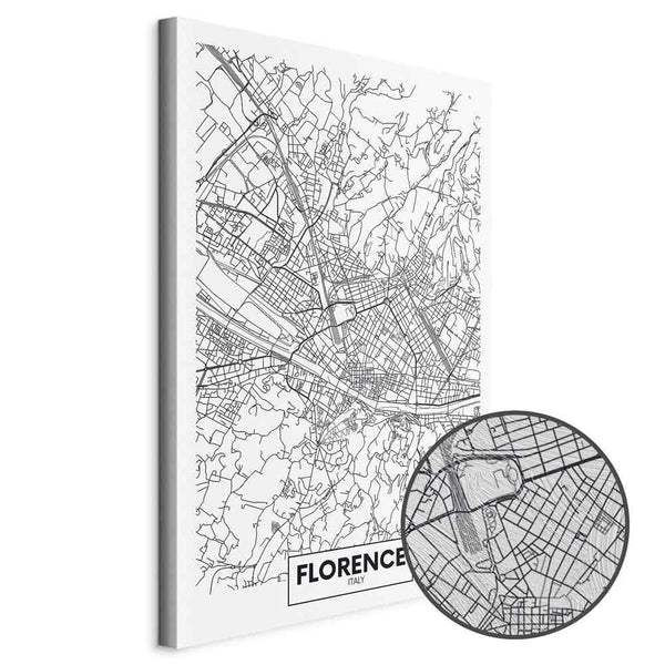 Quadro - Florence Map (1 Part) Vertical