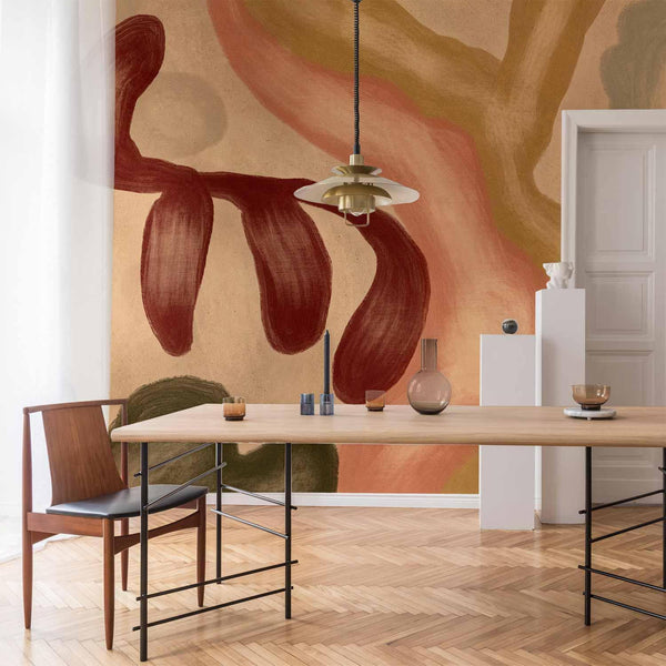 Carta da parati - Colorful shapes – worn-out figures in lime wash technique