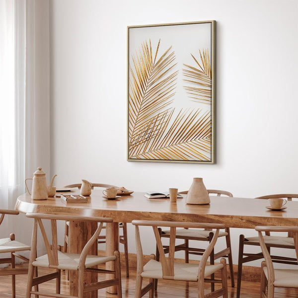 Quadro - Golden Palm Leaves (1 Part) Vertical