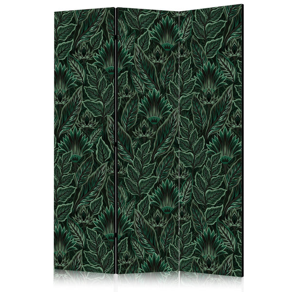 Paravento - Dense Vegetation - Botanical Patterns in Illustrative Style Green