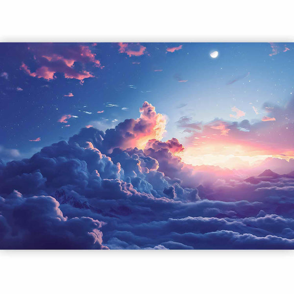 Carta da parati - Night Concert in the Mountains: Clouds Illuminated by the Last Rays of the Sun