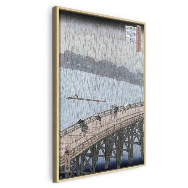 Quadro - Utagawa Hiroshige – Sudden Shower over Shin-Ohashi Bridge and Atake