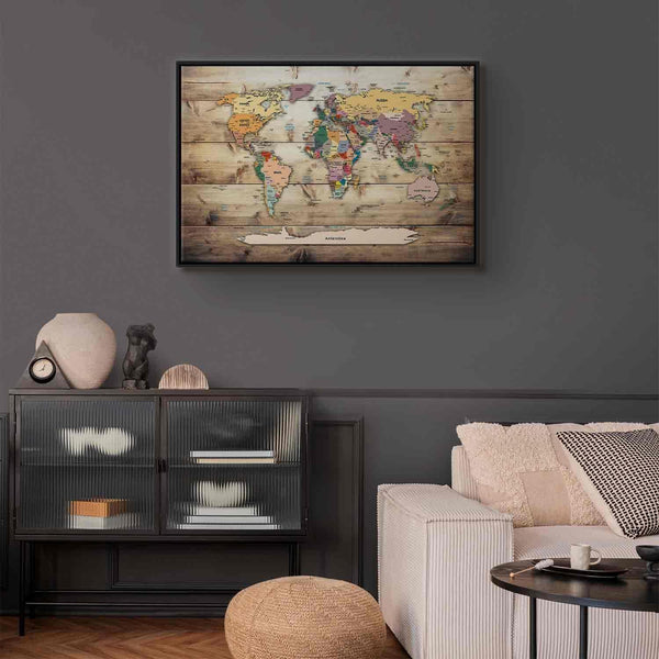 Quadro - World Map: Colourful Continents