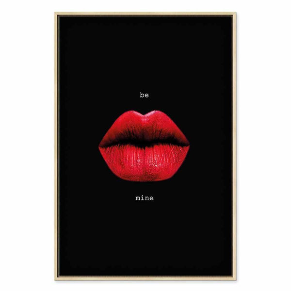 Quadro - Red Lips (1-part) - Black Background with English Text