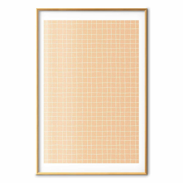 Poster - Lines and Noise - a wavy grid in shades of orange