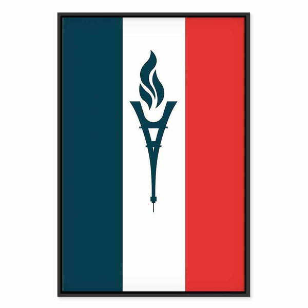 Quadro - Torch Against the Backdrop of the French Flag