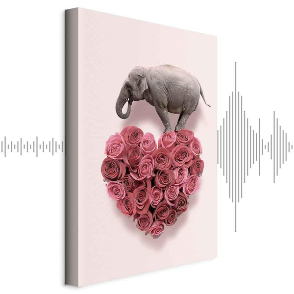 Quadro - Elephant Lover (1-part) - Elephant Amid Pink Flowers