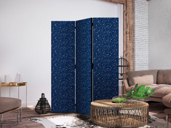 Paravento - Cosmic Inspirations - Pattern with Stars and Constellations on a Dark Background