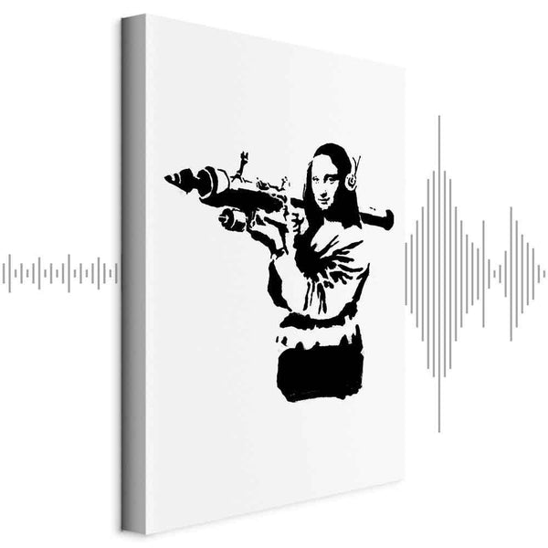 Quadro - Banksy Mona Lisa with Rocket Launcher (1 Part) Vertical