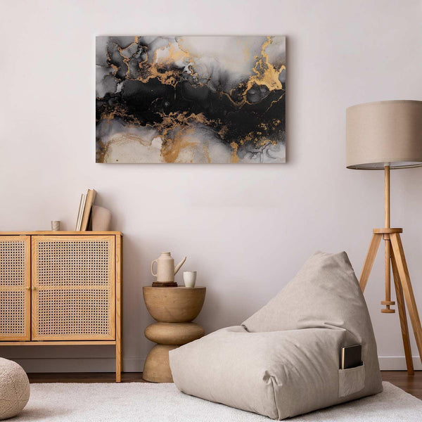 Quadro - Golden explosions – abstract pattern inspired by marble