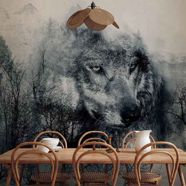 Carta da parati - Mountain Predator (Black and White)