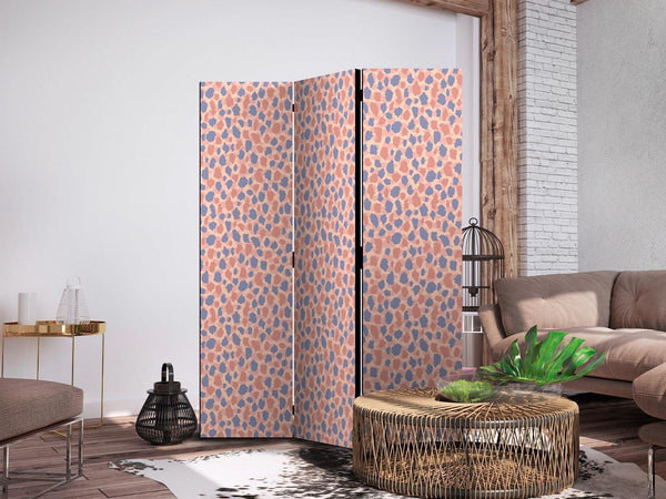 Paravento - Giraffe Pattern - Colorful Animal Pattern in Blue-Pink Spots