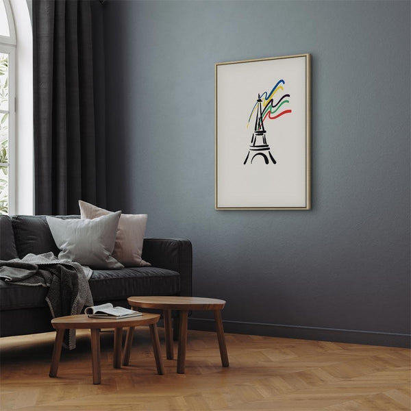 Quadro - Eiffel Tower and Colorful Ribbons