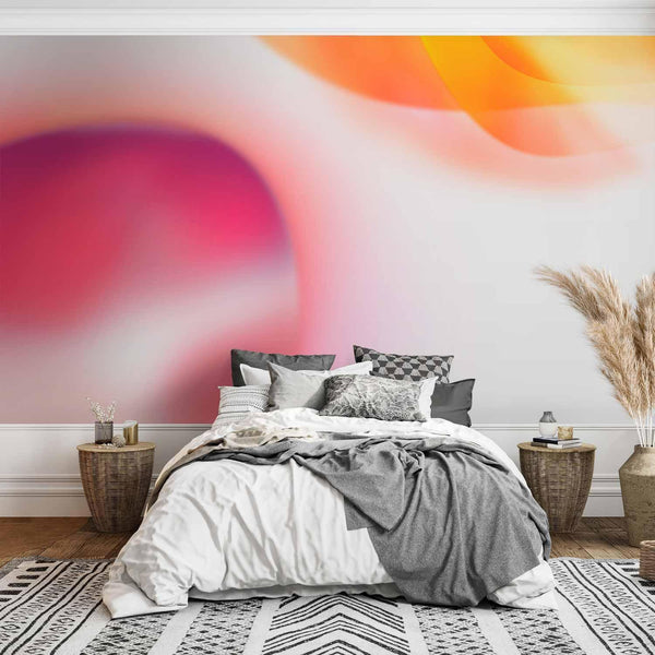 Carta da parati - Abstraction - Pink Planet Closest to the Sun on a Light Sky Background