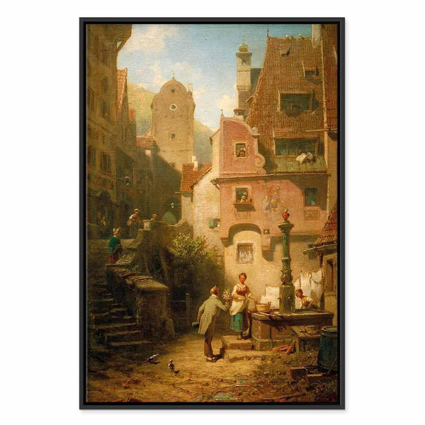 Quadro - Carl Spitzweg – Well-Wisher Presenting Flowers