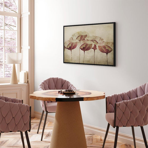 Quadro - Flowers in Beige (1 Part) Wide