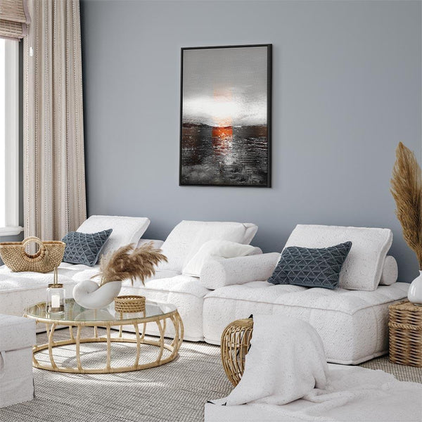 Quadro - Reflection of Colors (1-part) - Sunset in Painted Abstract Background