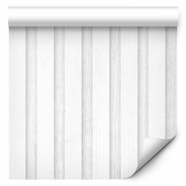 Tappezzeria murale - Wooden Texture - Symmetrical vertical lines on a white background