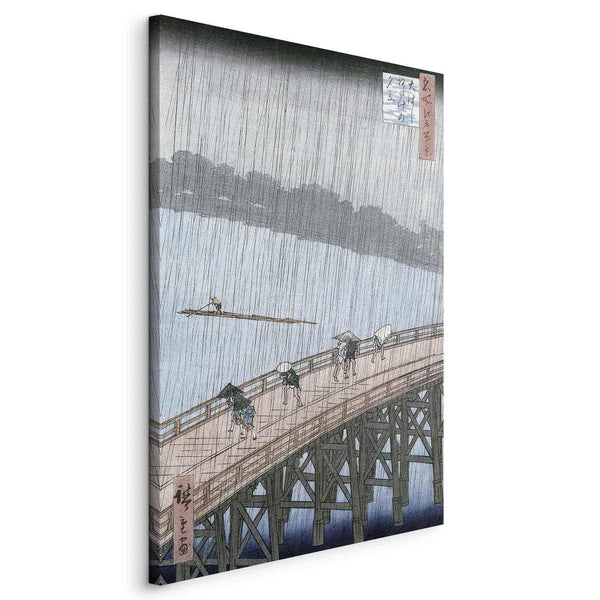 Quadro - Utagawa Hiroshige – Sudden Shower over Shin-Ohashi Bridge and Atake