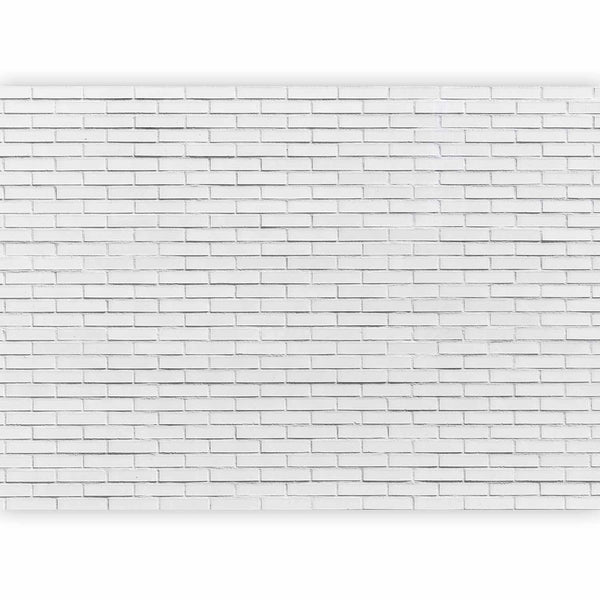 Carta da parati - Snow Brick - Pattern Imitating a Brick Wall in White