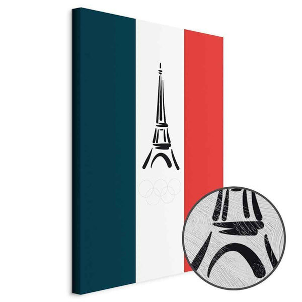 Quadro - French Flag With Graphic Eiffel Tower