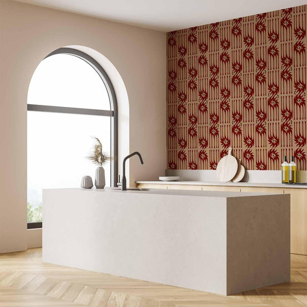 Tappezzeria murale - Red claws – irregular shapes on a paper background