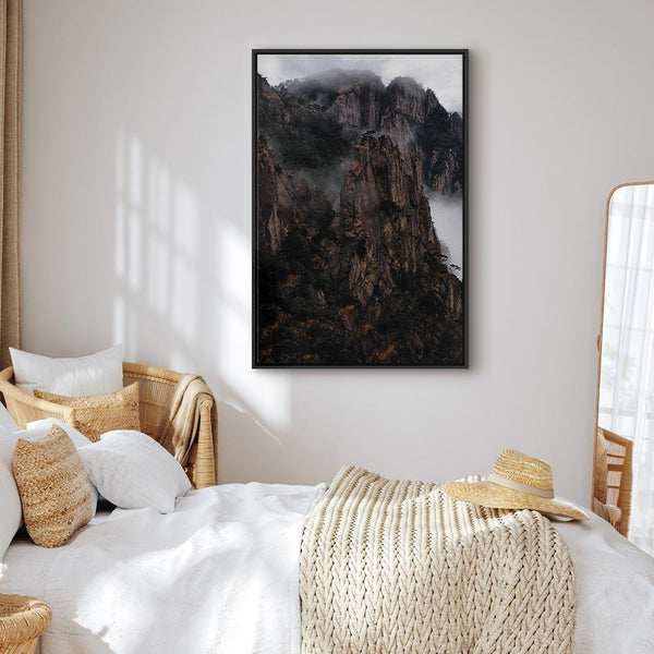 Quadro - Heart of Mountain Landscape (1-part) - Clouds Amid Rocks