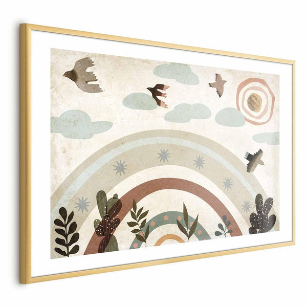 Poster - Rainbow and Birds
