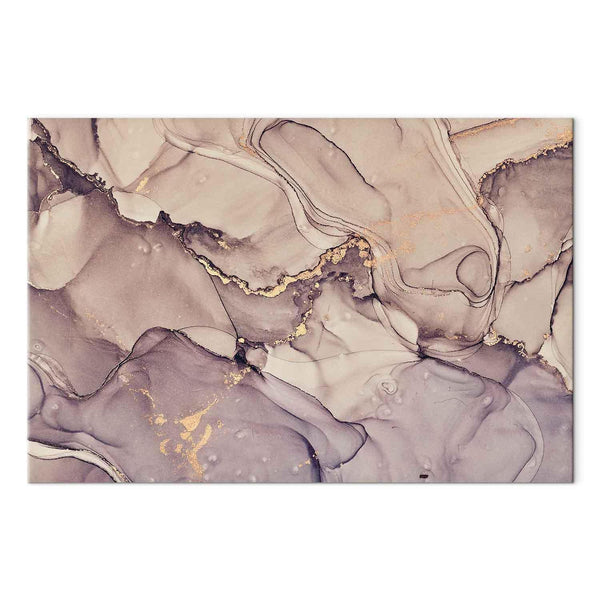 Quadro - Watercolour abstraction - powder pink marble with gold accents