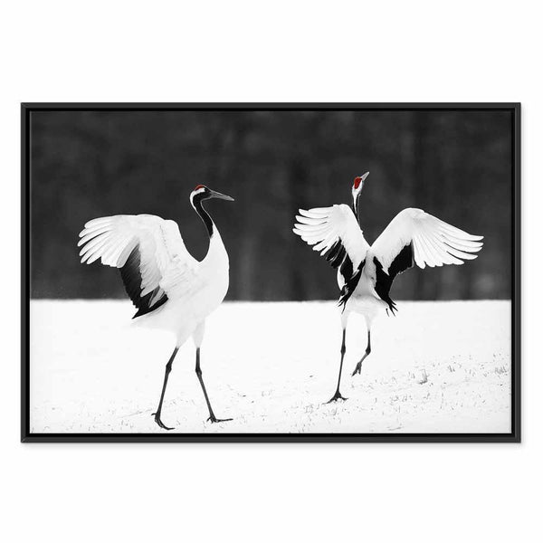 Quadro - Dancing Cranes (1 Part) Wide