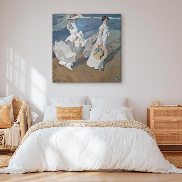 Quadro - Joaquín Sorolla y Bastida – Strolling along the Seashore