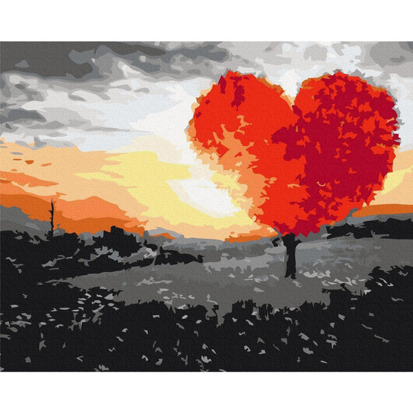 Quadro fai da te - Heart-Shaped Tree (Sunrise)
