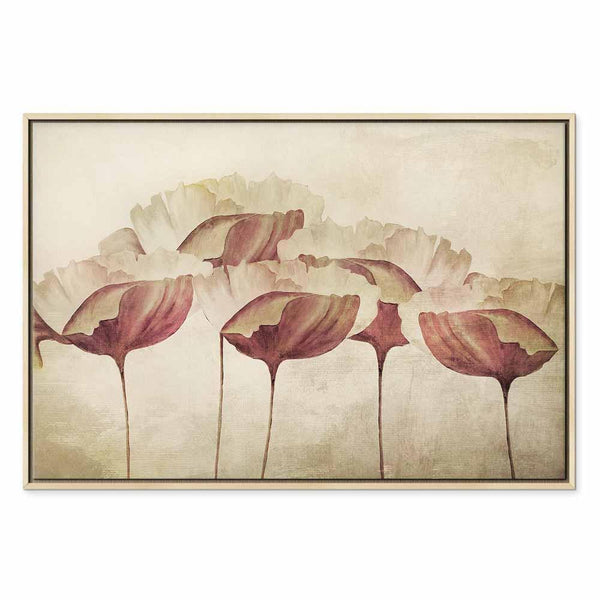 Quadro - Flowers in Beige (1 Part) Wide