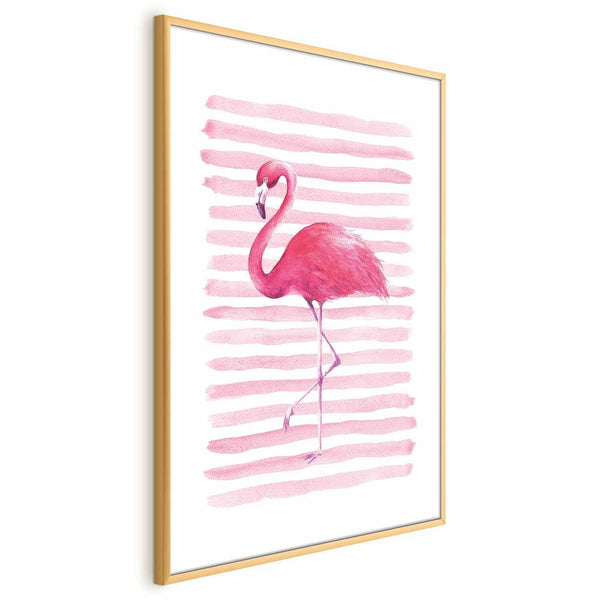 Poster - Flamingo and Stripes