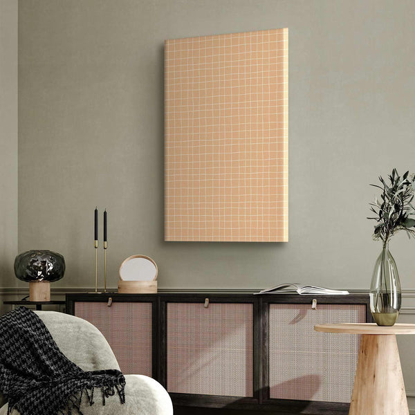 Quadro - Waving Lines - Creamy Grid on a Noisy Pastel Background